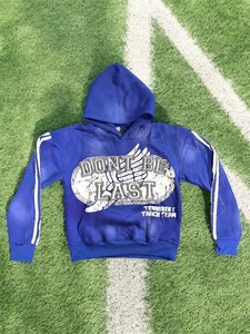 Sudadera con Capucha Azul para Hombre, Informal, de Algodón, Tejida, con Estampado Frontal y Logotipo, para Otoño - Product Image 1