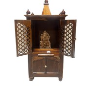 Armoire de rangement moderne en bois massif, écologique, pour Pooja Mandir |   Temple domestique sur pied pour appartement, villa, école |   Jodhpur
