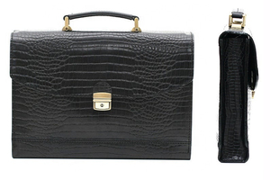 Leather laptop <b>bag</b> designed with padded laptop compartment and multiple sections for <b>documents</b> accessories and daily office use - Product Image 2
