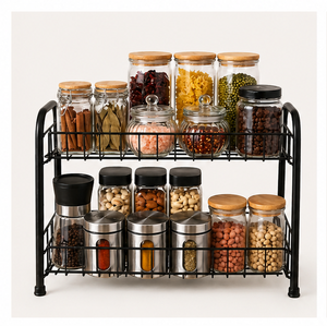 Premium Quality Multi Tier Countertop Organizer Rust Resistant Metal Storage <b>Shelf</b> for Kitchen Metal Storage <b>Rack</b> for Kitchen - Product Image 3