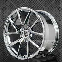 Jantes forgées sur mesure XINLAI Monobloc 5x112 5x114.3 5x120 19 20 21 pouces entièrement chromées à 5 branches en alliage pour Ford Mustang