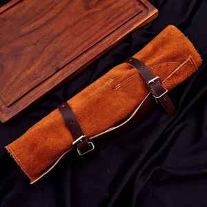 Ensemble de couteaux de chef en acier Damas 5 pièces avec manche drapeau américain, ensemble de couteaux de cuisine avec sac en cuir, couverts faits à la main, vente en gros - Product Image 6