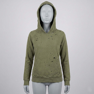 Meistverkaufte Damen Öko-Freundliche Distressed Hoodies Komfortable Oversized Streetwear-Kollektion Personalisiertes Front-Branding - Product Image 1