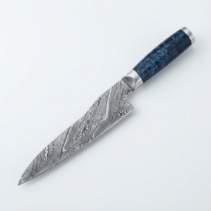 Cuchillo de Chef de Acero de Damasco con Mango de Madera, Ambidiestro, con Refuerzo de Acero, para Cocina, Culinaria, Tallado y Rebanado, con Funda, Venta al por Mayor, B2B - Product Image 1