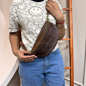 Sac banane en cuir personnalisé polyvalent sac à bandoulière confortable pour tous les jours sac à bandoulière en cuir de vache véritable pour unisexe - Product Image 3