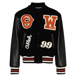 แจ็คเก็ตเบสบอลแบบ Letterman ตัวเสื้อทำจากผ้าขนสัตว์ แขนเสื้อหนังแท้ สำหรับเด็กชายและผู้ชาย เหมาะสำหรับใส่ในโรงเรียน มหาวิทยาลัย หรือเป็นชุดทีม Varsity ขายส่ง - Product Image 3