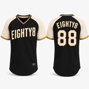 EIGHTY8 SPORTS Camiseta de Béisbol Unisex de Manga Corta con Cierre de Botones, Transpirable, Sublimada, Antibacteriana, con Estampado por Transferencia de Calor - Product Image 1