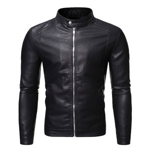 Factory Direct Sale New Arrival Solid Casual <b>Long</b> Sleeves Men <b>Leather</b> Winter <b>Jacket</b> Customized Wholesale - Product Image 1