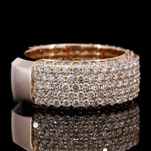Anillos de Diamantes Moissanite VVS con Certificado IGI, Chapados en Oro Rosa, Estilo Hip Hop, Anillos Finos de Diamantes de Calidad VVS para Unisex - Product Image 3