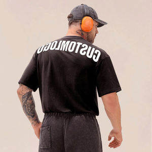 T-shirt Homme Blanc à Manches Courtes Col Rond Coupe Classique en Coton Tricoté 100% Imprimé Anti-Plis Rayé Séchage Rapide Logo Avant Sportif - Product Image 3