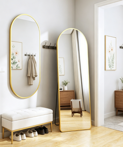 Heavenly Mirror Arched Full Length Metal Frame Floor Standing Decorative Body Mirror LED Display <b>Screen</b> for <b>Bedroom</b> Entryway - Product Image 3