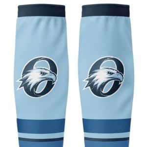 Men Light Blue <b>Black</b> Hockey <b>Socks</b> Polyester Sports Athletic Long <b>Socks</b> Team Uniform Match Training Wear Performance Clothing - Product Image 3
