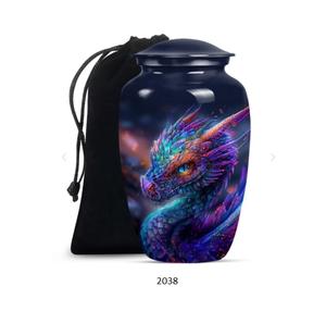 Urna Funeraria Grande Personalizada de Color Dragón para Cremación de Adultos, Diseño Moderno de Latón y Aluminio para Cenizas Humanas, Venta al por Mayor - Product Image 1
