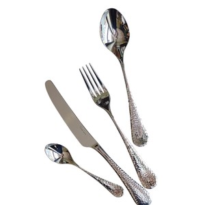 Ensemble de couverts de luxe durables en acier inoxydable de qualité supérieure, finition miroir, argenté, design moderne, pour la maison, l'hôtel, la restauration - Product Image 3