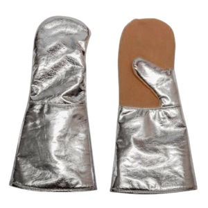 Gants de four robustes en cuir aluminisé, en tissu Para-Aramide épais, anti-vibration, avec manchette de sécurité, type mitaine, pour la protection contre les étincelles - Product Image 4