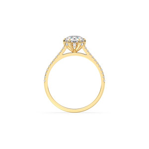 Anillo de compromiso solitario de plata de ley 925 con moissanita de corte redondo certificada GRA, hecho a mano por REYES, para mujer. - Product Image 4