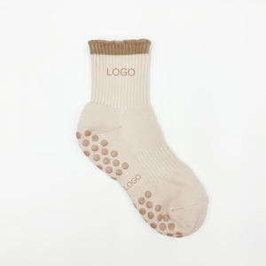 Non-slip Yoga <b>Socks</b> Women Dual Direction <b>Grip</b> <b>Socks</b> 100% Cotton Pilates <b>Socks</b> <b>Custom</b> Logo Barre <b>Socks</b> - Product Image 2