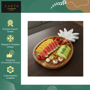 Bandeja de Servir de Madera y Mármol de Primera Calidad, con Forma de Piña, para Quesos, Ideal para Compradores Exigentes - Product Image 2
