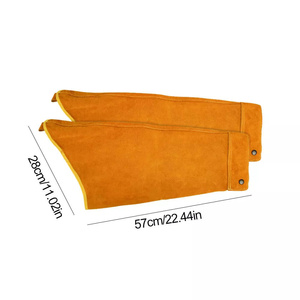 Manches de protection en cuir pour soudeurs, résistantes à la chaleur et aux flammes, en cuir de vachette, respirantes - Product Image 6
