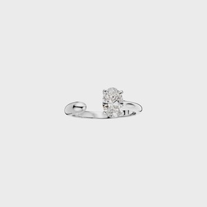 Bague de fiançailles solitaire en or avec diamant ovale de 0,80 carat cultivé en laboratoire, monture bypass, bijoux fins pour femmes - Product Image 3