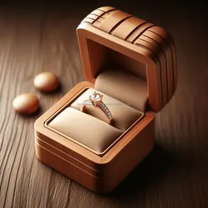 Unique Celestial Harmony Handcrafted Wooden Ring Box | Personalized Engraving | Luxurious Velvet Lining
