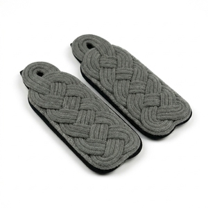 Custom General Officer Shoulder <b>Boards</b> with <b>Light</b> Grey Piping Premium Embroidered Duty Uniform Epaulettes - Product Image 5