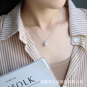จี้ไข่มุกน้ำทะเลแท้ขนาด 8.5-9 มม. พร้อมสร้อยคอเงินแท้ S925 - Product Image 4