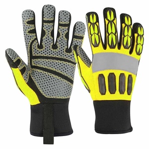 Synthetic Leather Amara Back Four-way With Foam <b>Lamination</b> Neoprene Cuff Impact Resistant Mechanic Gloves Customized Logo - Product Image 2