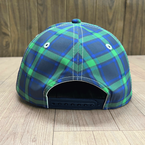 Casquettes de baseball à logo personnalisé, à carreaux, 6 panneaux, non structurées, avec broderie 3D, en tissu poly, unisexe, fabrication vietnamienne - Product Image 3