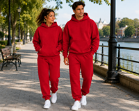 Ensemble de survêtement assorti homme-femme, premium, 100% polyester, imprimé, anti-plis, sweat à capuche oversize et pantalon de jogging, design 2-en-1 pour un style décontracté
