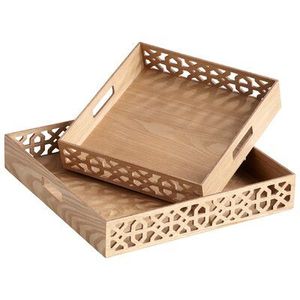 Bandeja de Servir de Madera Contemporánea con Construcción Resistente para Servir Café, Té, Desayuno y Comida, y para Exhibición Decorativa - Product Image 2