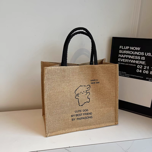 Bolsa de Compras Reutilizable Ecológica de Yute con Asas Resistentes y Gran Capacidad para Compras Diarias, Cocina y Uso en Exteriores - Product Image 1