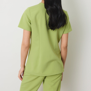 Women Medical Nurse Scrubs <b>Set</b> V Neck Scrub Shirt Pants with Pockets Hospital Uniform Workwear Wholesale OEM Supplier - Product Image 4
