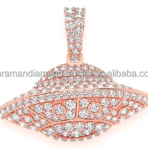 Collier pendentif hip-hop personnalisé en or massif 10K avec diamant Moissanite, design OVNI, bijoux de mode tendance de haute qualité du fabricant - Product Image 5