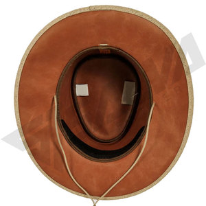 Wholesale Promotional Custom Logo <b>Band</b> Straw Werstern Pu Leather Cowboy <b>Hats</b> - Product Image 5