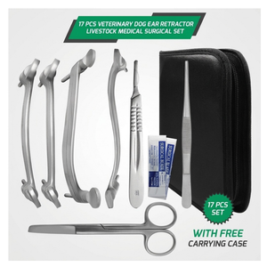 Taidoc International – Kit de 15 instruments vétérinaires en acier inoxydable pour la coupe des oreilles de chien et l'extension des muqueuses chez le bétail - Product Image 1