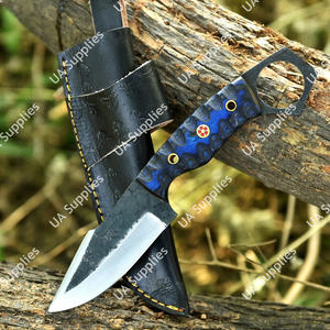 Cuchillo Skinner de Acero con Alto Contenido de Carbono 1095, Forjado a Mano, Afilado como una Navaja, con Orificio para el Dedo, para Caza, Camping, EDC, con Funda de Madera Pakka, la Mejor Opción para Regalo - Product Image 2