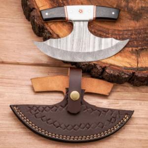 Cuchillo Ulu de Damasco Forjado a Mano Personalizable DIY con Mango de Cuerno y Hueso OEM/ODM 6 pulgadas Multiusos para Cocina y Bolsillo EDC - Product Image 2