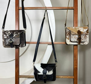 Nuevo 2025 diseñador de lujo hecho a mano genuino pelo en cuero de vaca bandolera mujeres moda bolsos Sling bolsos de hombro - Product Image 4