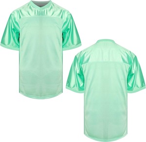 เสื้อฟุตบอลอเมริกันคุณภาพสูงแบบขายส่ง ผลิตตามสั่ง ผ้าโพลีเอสเตอร์ตาข่าย พิมพ์ลาย OEM ทรงหลวม คอกลม แห้งเร็ว เหมาะสำหรับการฝึกซ้อม - Product Image 1
