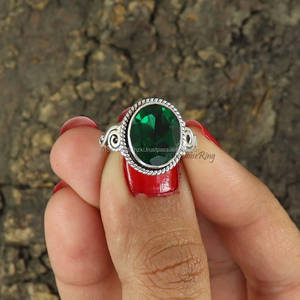 Plata de Ley 925, anillo de bodas Esmeralda, anillo de aniversario para mujer, joyería de compromiso, anillo nupcial - Product Image 1