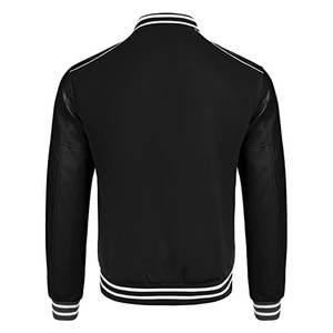 Vestes de sport universitaires de haute qualité OEM en laine avec manches en cuir et broderie chenille - Product Image 5