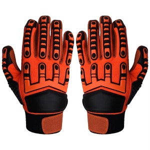 Heavy Duty Industry Mechanic Rigger Cuero Antidesgaste Resistente a perforaciones Trabajo Seguridad Tpr Guantes de alto impacto con logotipo personalizado - Product Image 6