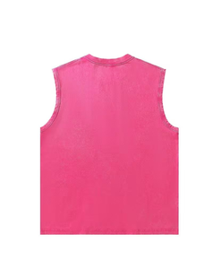 Men's Customized Color Sleeveless Tank Top O-Neck Solid Casual Breathable Quick Dry Spandex Cotton Athletic Summer Wear - Product Image 6