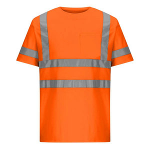 เสื้อยืดกีฬาผู้ชาย Econex สีน้ำเงินสะท้อนแสง แห้งเร็ว กันยับ ปลอดภัย มองเห็นได้ชัดเจน สำหรับงานตรวจสอบ พร้อมหน้าจอตรวจจับเข็ม - Product Image 1