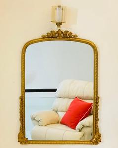 Traditional Brass <b>Arch</b> Wall Mirror Decorative <b>Framed</b> Design for Living Room Bedroom - Product Image 2