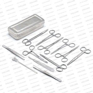 Surgery Dissection Instrument Set 15Pcs Stainless Steel Surgical Kit with <b>Case</b> Forceps Scissors <b>Needle</b> Holder by Vaslcare - Product Image 1