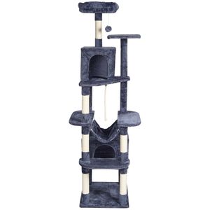 Torre per Gatti da Interno 183 cm, Classica con 2 Cuccette, Tiragraffi in Sisal, Piattaforma Superiore e Piattaforme per Salti, Grande Giocattolo per Felini - Product Image 1
