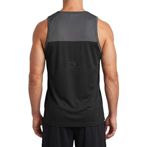 Camiseta sin mangas para hombre de estilo de contraste de dos colores, tela premium suave y transpirable, corte ajustado, camisetas sin mangas para entrenamiento. - Product Image 2