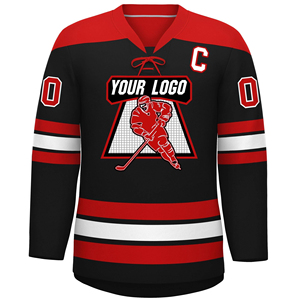 Custom V-Neck Collar Design Printed Ice Hockey Jersey / 2026 Best Selling Men Ice Hockey Jersey for sale with <b>low</b> price - Product Image 1